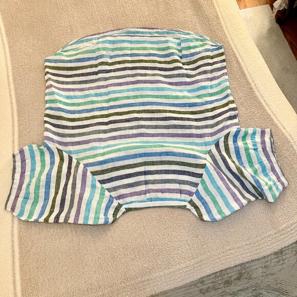 Talbots LINEN POPOVER - ROCKPORT STRIPE - Picture 2 of 14